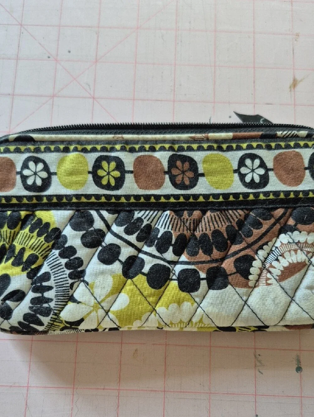 Vera Bradley Yellow Floral Quilted Wristlet